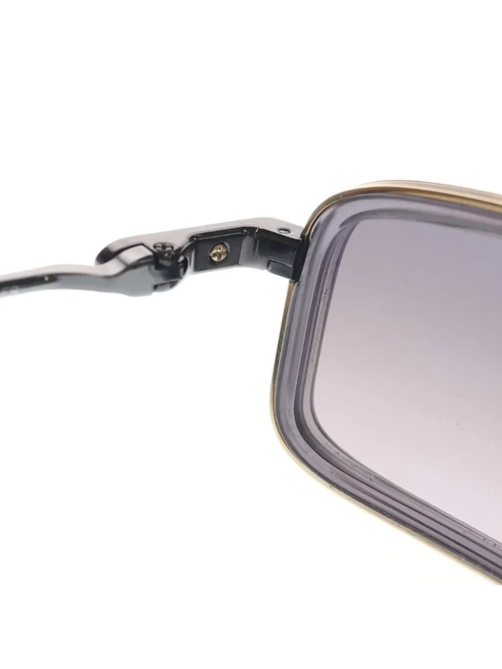 Chrome Hearts Eader Double Bridge Flare Anni Temple Sunglasses Gold Black